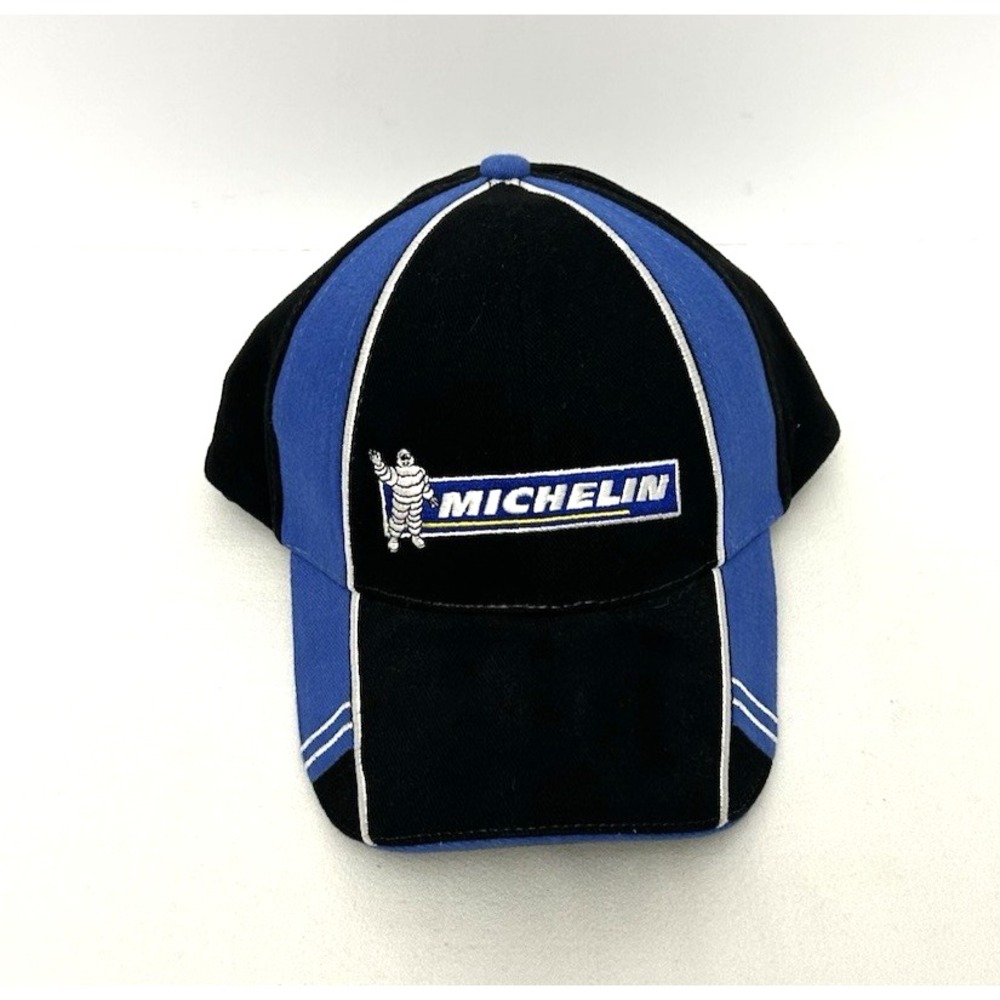 Michelin Man Hat Blue Black Adjustable Strap Embroidered Logo Motorsports
